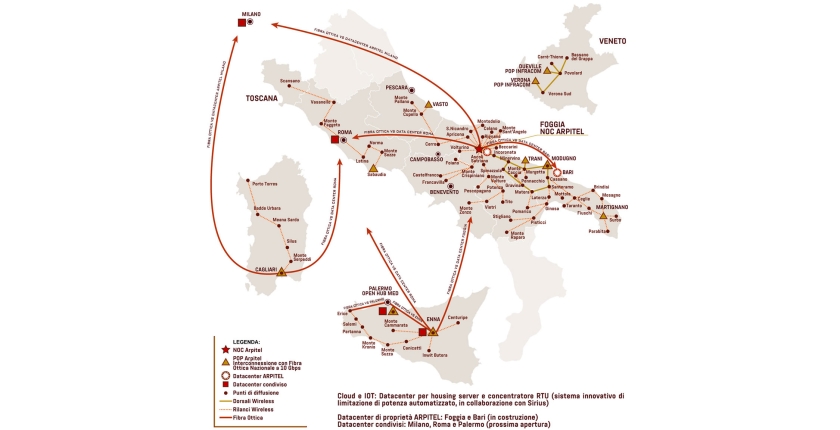 La nostra rete copre più di 50.000 Kmq di territorio nazionale